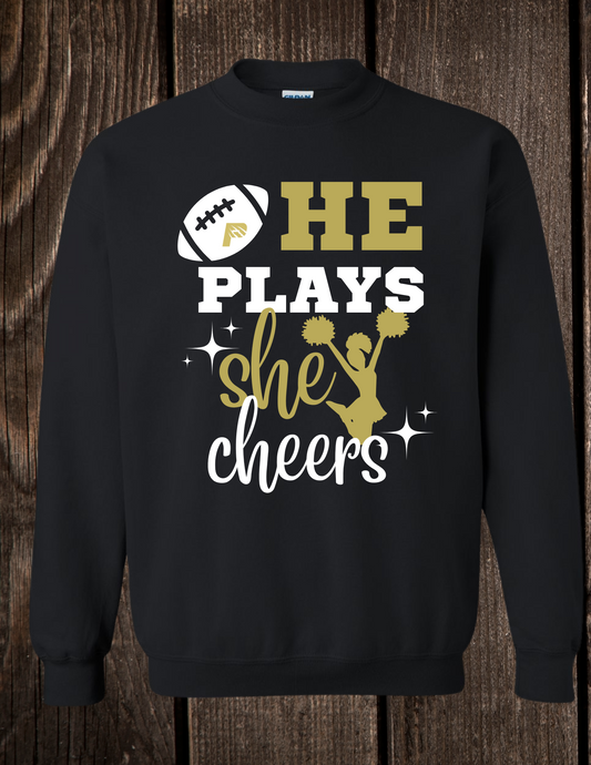 He plays she cheers